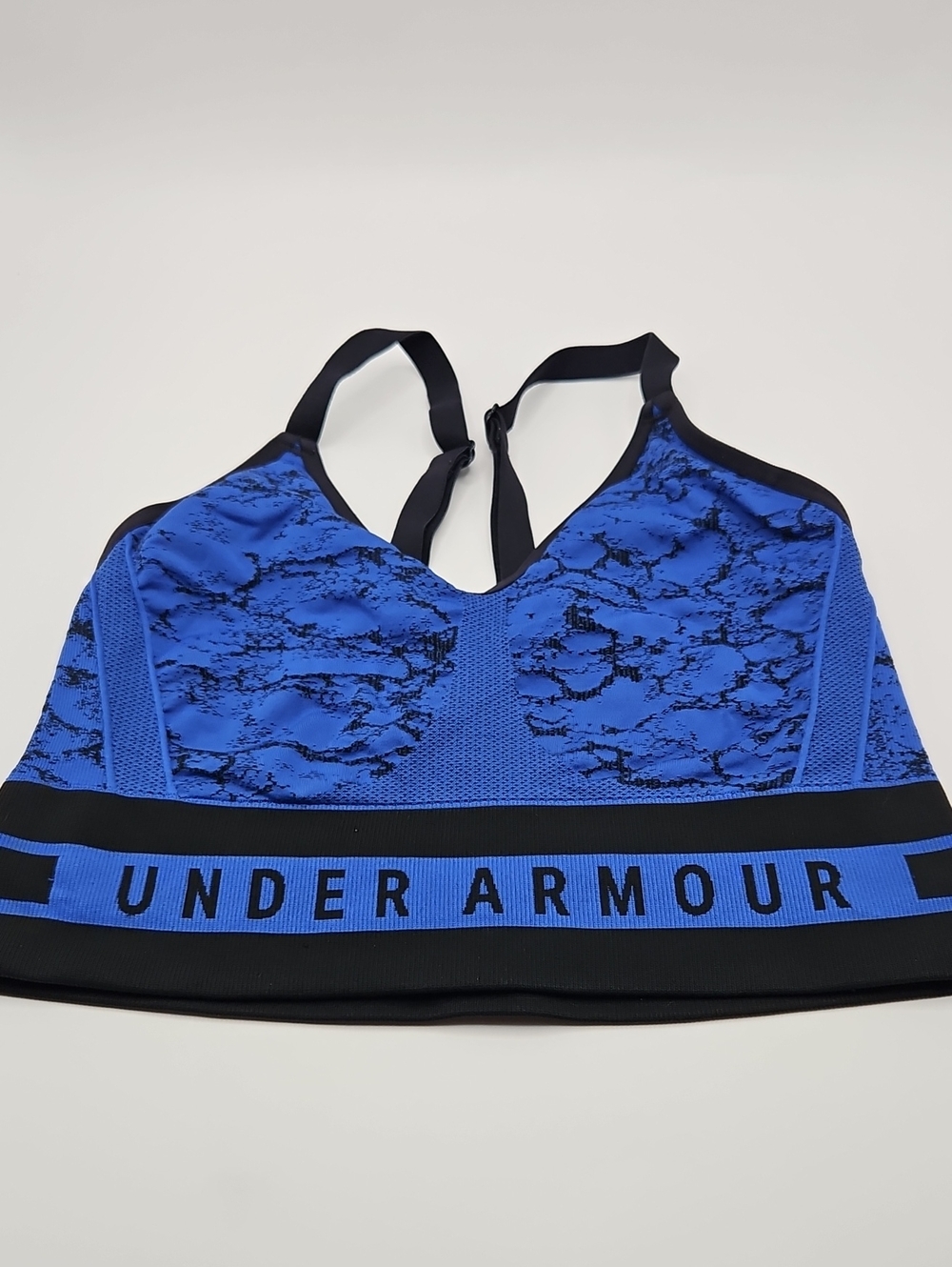Under Armour Royal Blue & Black Medium-Impact Sports Bra Medium UA